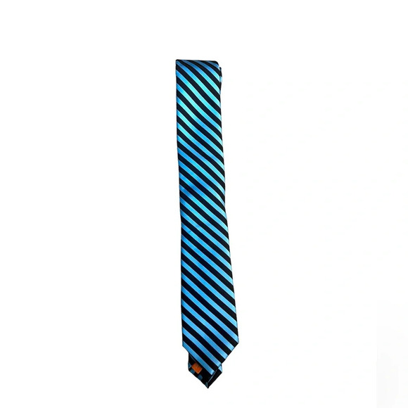 NWOT Egara Teal Striped Skinny Tie - Picture 1 of 5
